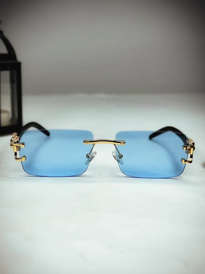 Karan Aujla Vibe β Luxe Rimless Sunnies ( Blue )