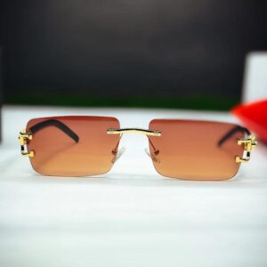 Karan Aujla Vibe β Luxe Rimless Sunnies ( Brown )