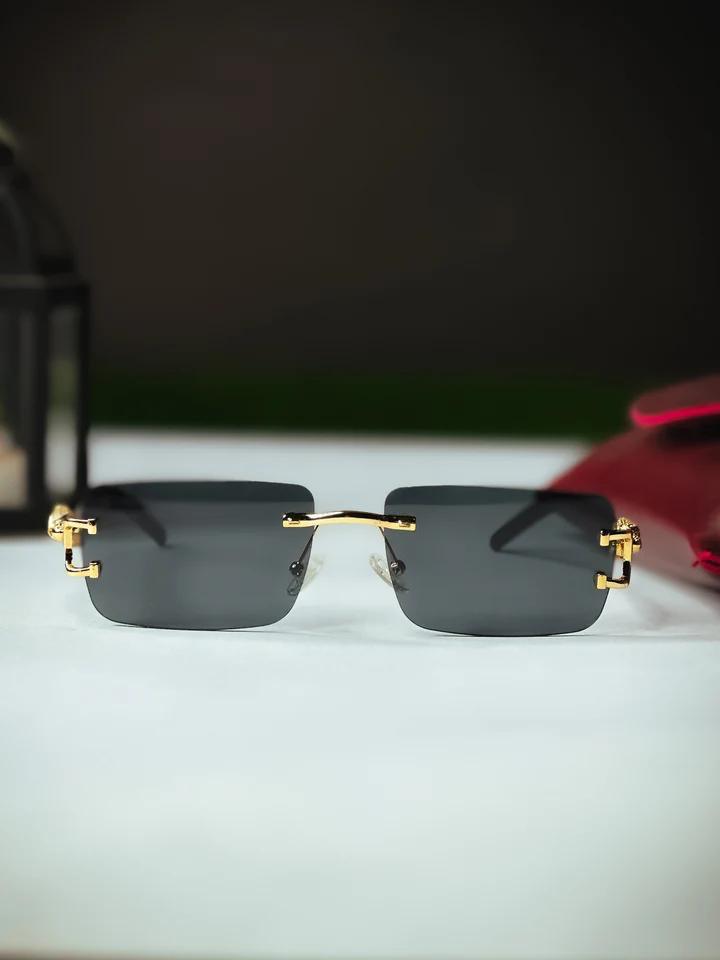 Karan Aujla Vibe β Luxe Rimless Sunnies ( Black ) - Image 2