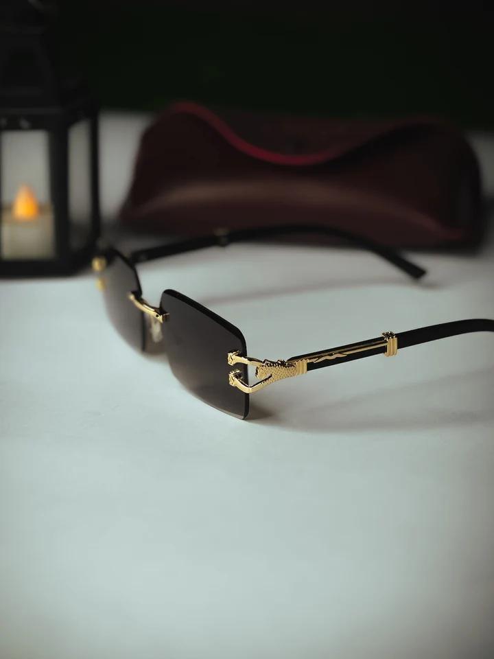 Karan Aujla Vibe β Luxe Rimless Sunnies ( Black ) - Image 3