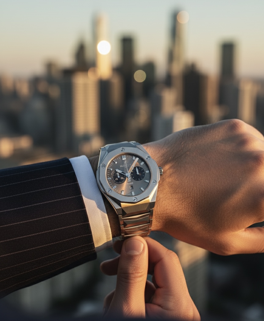 Luxury Hublot Classic Fusion Chronograph Titanium Watch for Men | Swiss Quartz Timepiece - Image 5